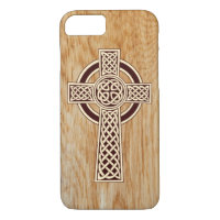Sepia Woodcut Celtic Cross