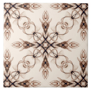 Sepia Woodland Brown Fractal Art Tile