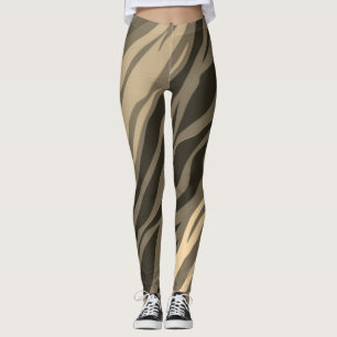 Sepia Zebra Print Leggings