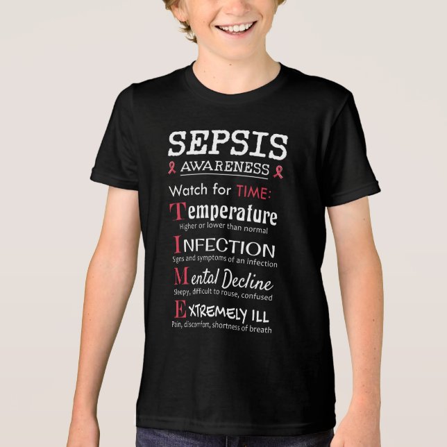 Sepsis Awareness Watch for TIME Guide Tri-Blend Shirt (Front)