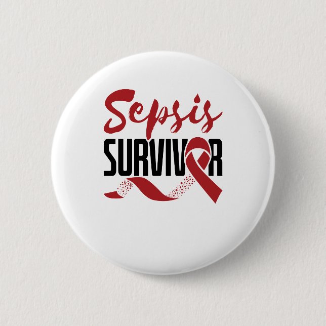 Sepsis Survivor Awareness 6 Cm Round Badge (Front)