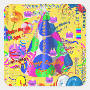 Sept, 17 Kids Birthday Stickers