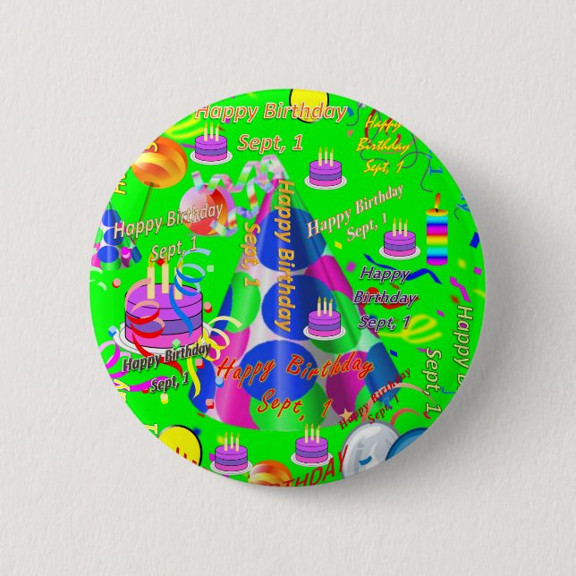 Sept, 1 Children's Birthday Button (Front)