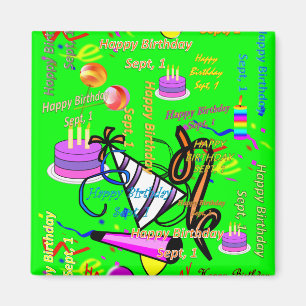 sept, 1 kids birthday magnet