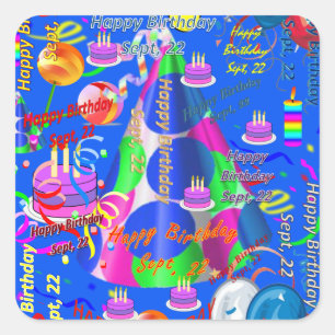 Sept, 22 Kids Birthday Stickers