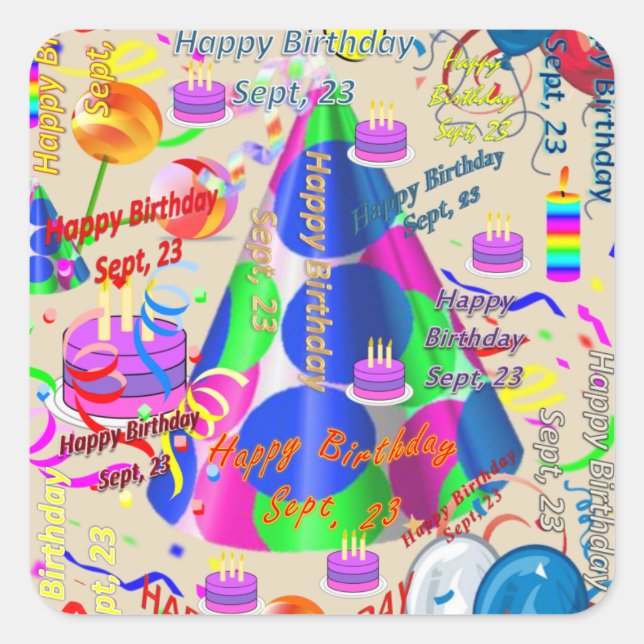 Sept, 23 Kids Birthday Stickers (Front)