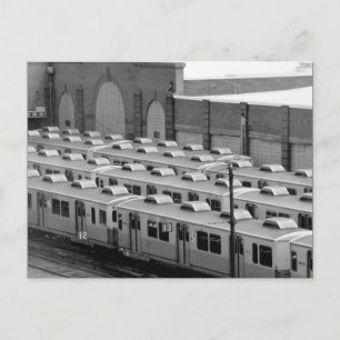 Septa Transit M-3 Market Frankford Blue Line Cars Postcard