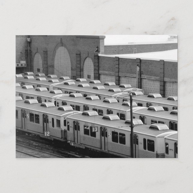 Septa Transit M-3 Market Frankford Blue Line Cars Postcard (Front)
