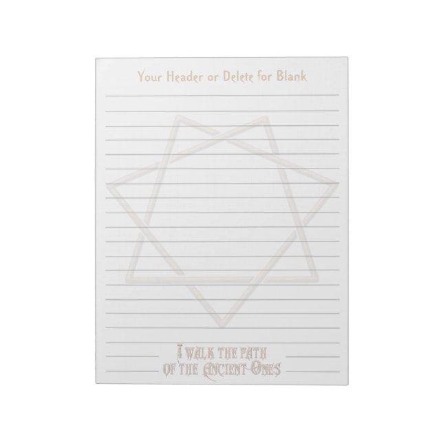Septagram Lined Notepad (Rotated)