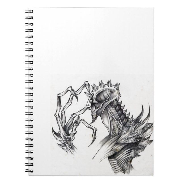 Septar - Evil Monster - Black & White Pen Sketch Notebook (Front)