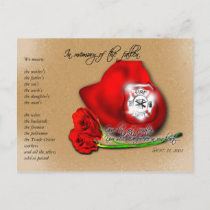 September 11 9/11 Commemorative Memorial Postcard