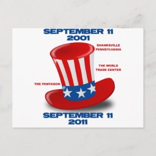 SEPTEMBER-11-ANNIVERSARY-UNCLE-SAM-HAT POSTCARD