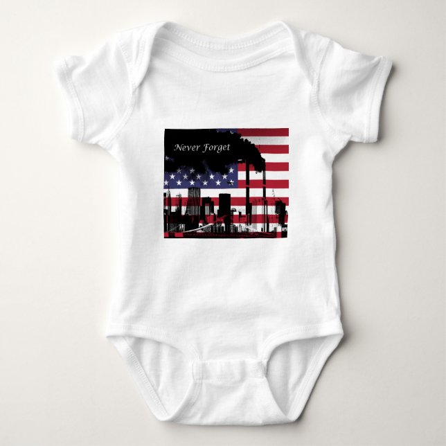 September 11 Never Forget Baby Bodysuit (Front)