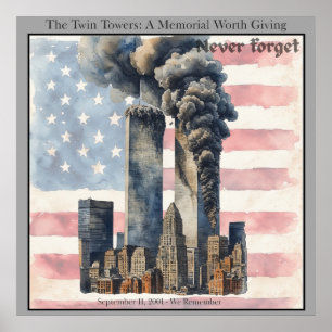 September 11 Twin Towers Memorial Wall Art 