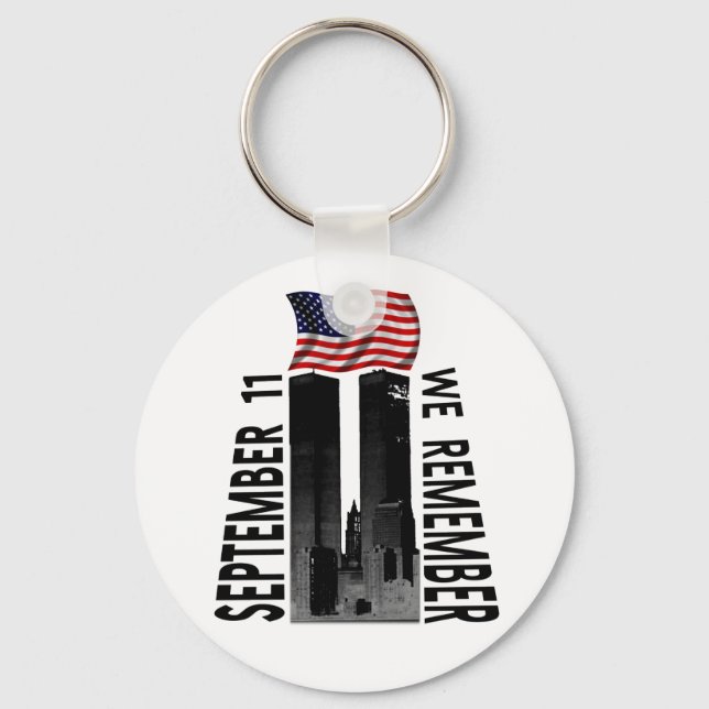 September 11 We Remember Memorial Tribute Key Ring (Front)