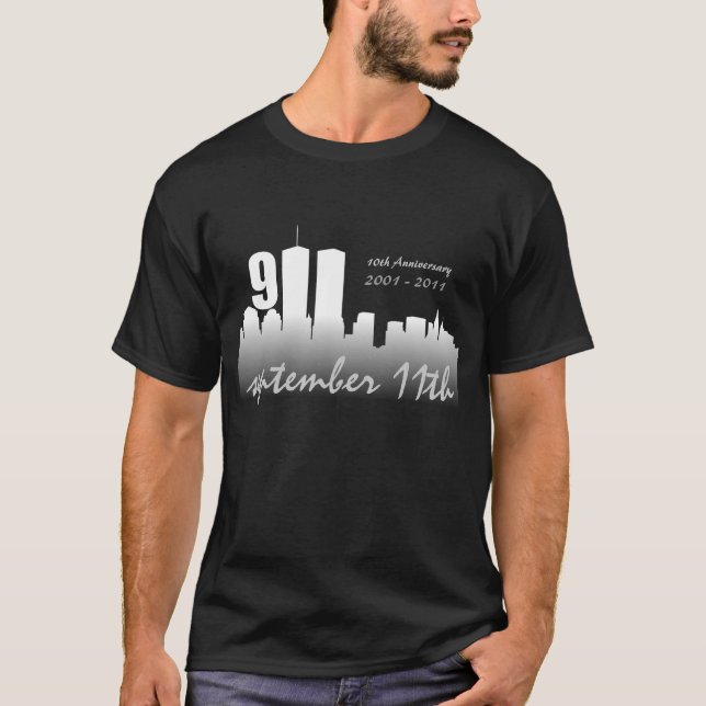 September 11th 9/11 10th Anniversary Black Tshirt (Front)