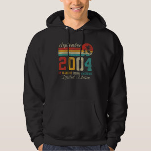 September 18 Year Old Vintage 2004 18th Birthday Hoodie
