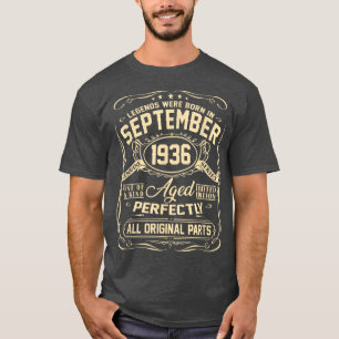 September 1936 86th Birthday Gift 86 Year Old Men T-Shirt