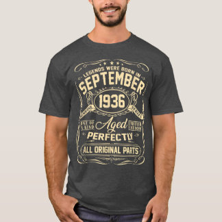 September 1936 86th Birthday Gift 86 Year Old Men T-Shirt