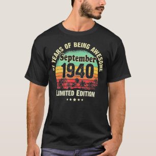 September 1940 81st Year Old Birthday Gift For Men T-Shirt