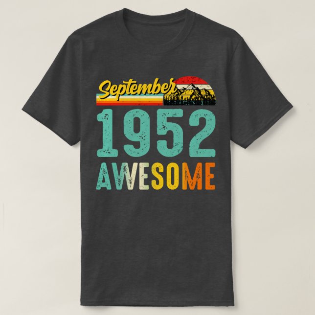 September 1952 Birthday Gift Shirt Vintage Septemb (Design Front)