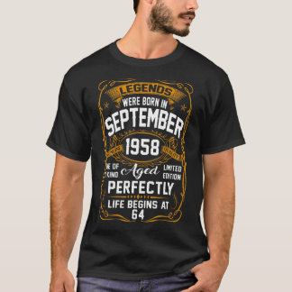 September 1958 64th Birthday 64 Year Old Men Wome T-Shirt
