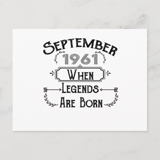 September 1961 When Legends Are Born Postcard (Front)
