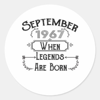 September 1967 When Legends Are Born Classic Round Sticker