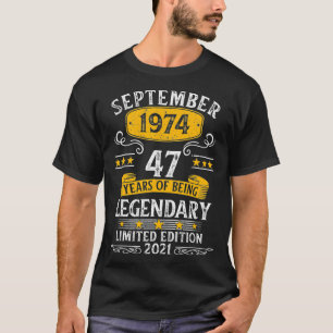 September 1974 47th Year Old Birthday Gift For Men T-Shirt