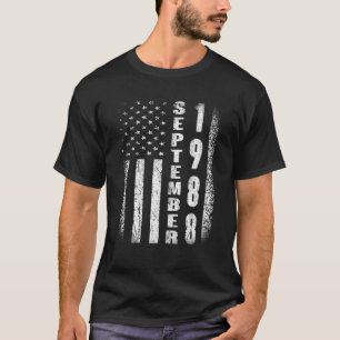 September 1988 Vintage American USA Flag 31St Birt T-Shirt
