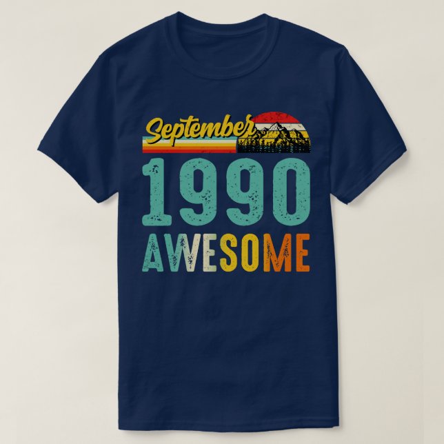 September 1990 Birthday Gift Shirt Vintage Septemb (Design Front)
