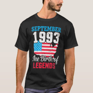 September 1993 The Birth Of Legends 29 Years Happy T-Shirt