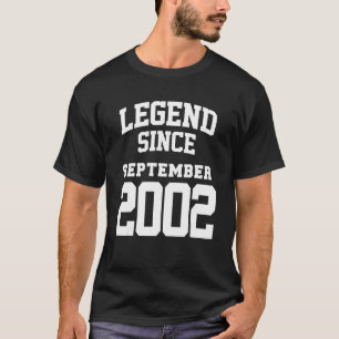 September 2002 20th Birthday Legend 20 Years Old T-Shirt