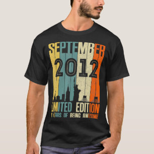 September 2012 T  8 Year Old  2012 Birthday Gift  T-Shirt