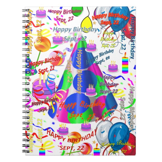 September, 22 Birthday Notebook Sept, (Front)