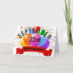 September 22nd Birthday Card