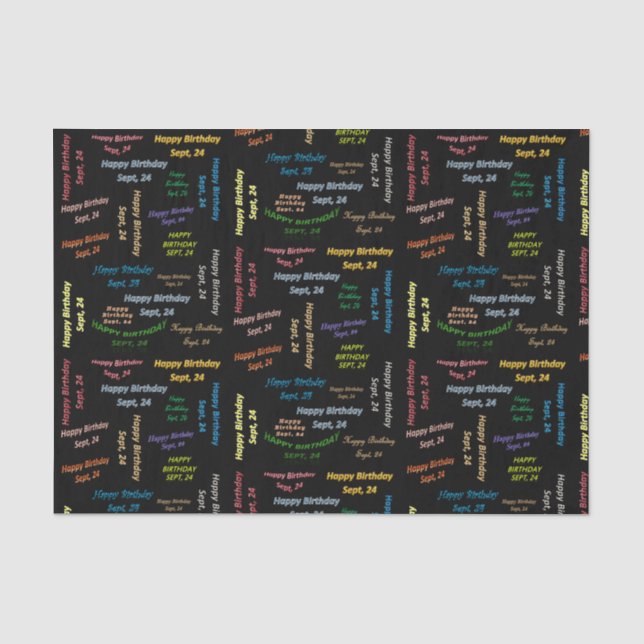 September, 24 Birthday Tissue Paper (Front)