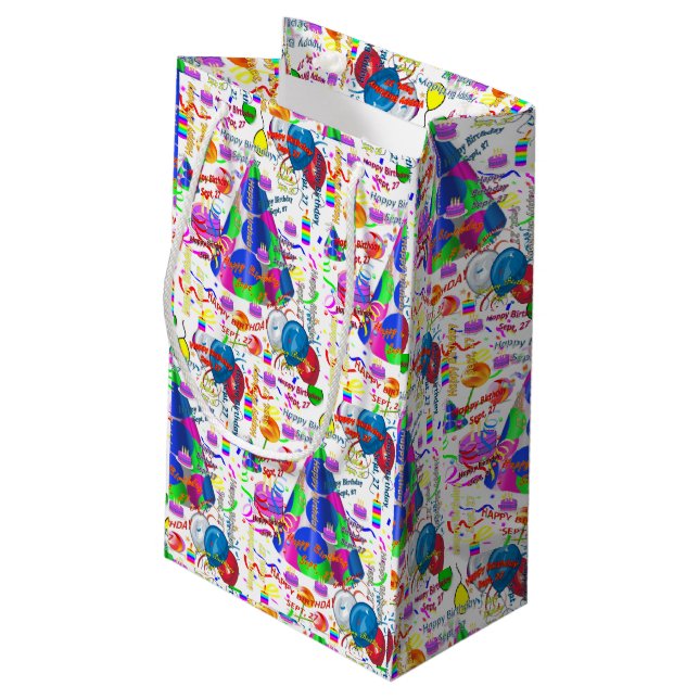 September, 27 Birthday Gift Bag Sept, (Back Angled)