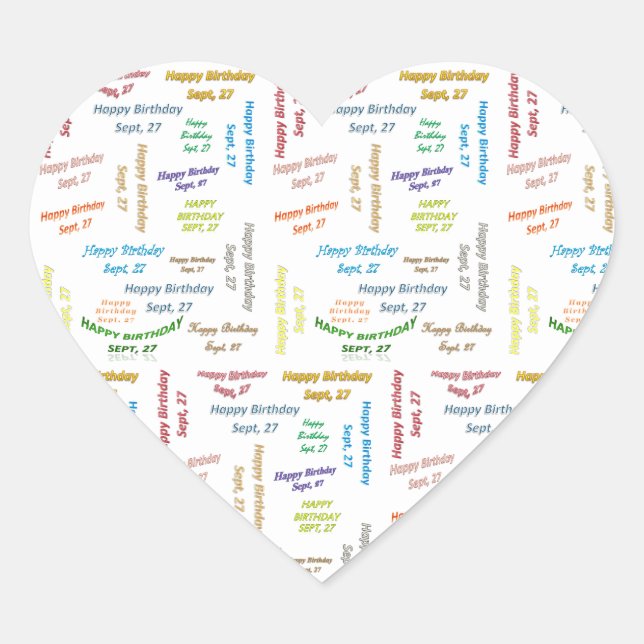 September, 27 Birthday Sticker (Front)