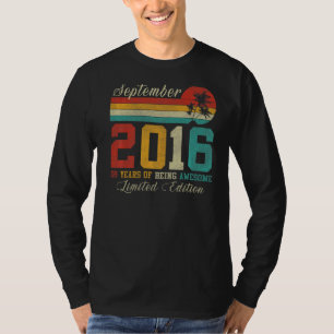 September 6 Year Old Vintage 2016 6th Birthday T-Shirt
