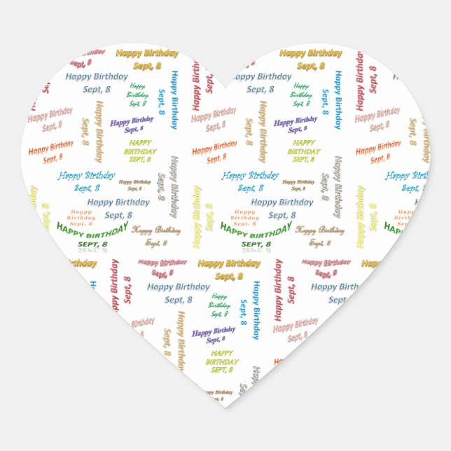 September, 8 Birthday Sticker (Front)