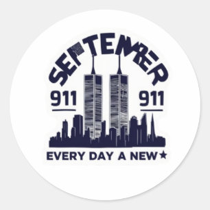 September 9/11 Memorial, Patriot Day Classic Round Sticker