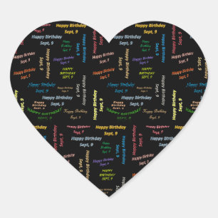 September, 9 Birthday Sticker