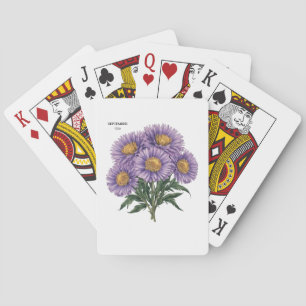 September Aster Birth Month Custom Floral Art Playing Cards