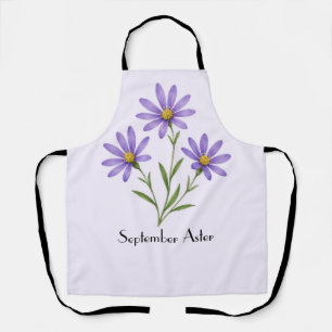September Aster Flowers  Apron