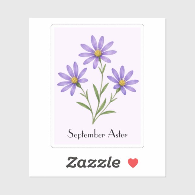 September Aster Flowers Sticker (Sheet)
