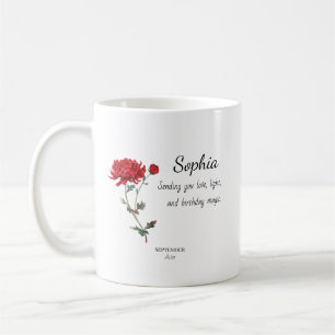 September Aster Personalised Birthday Coffee Mug