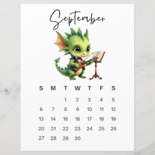 September Baby Dragon Art Print Cozy Fantasy 