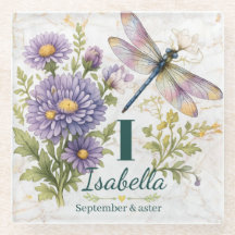 September Birth Flower Aster & Dragonfly