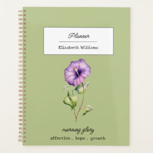 September Birth Flower Morning Glory Personalized  Planner
